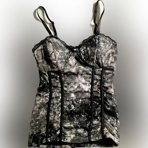 Size 3/5 Black and Grey tank with tailored waist adjustable black strap